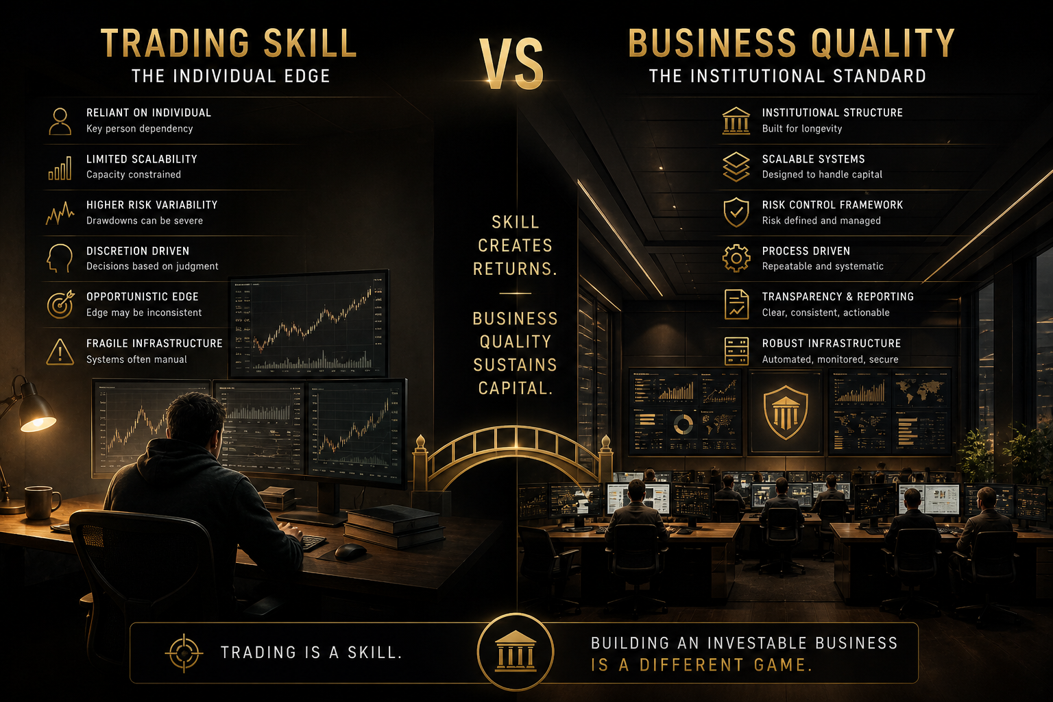Trading Skill vs Business Quality: The Institutional Evaluation Gap